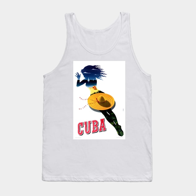 Vintage Travel Poster Cuba Holiday Isles of the Tropics Tank Top by vintagetreasure